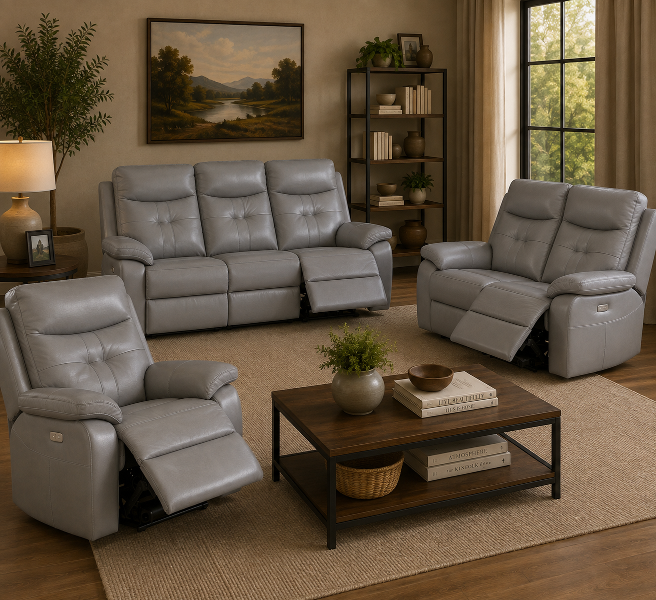 Lorenzo Sofa Sets - Grey