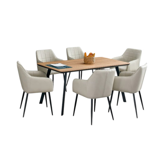 Erica 1.6m Dining Set - Oak