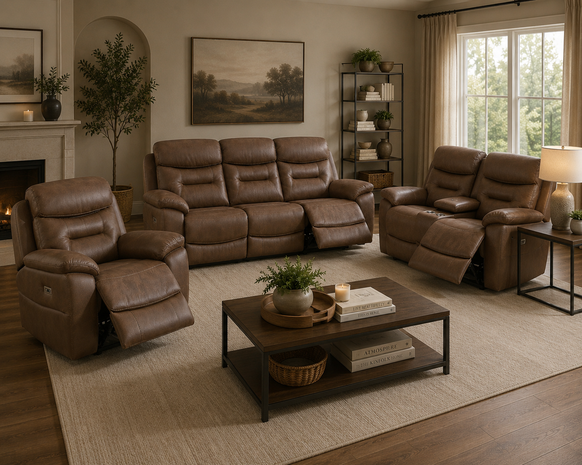 Olivia Sofa Sets - Chestnut