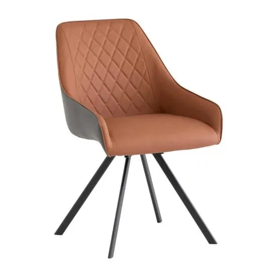 Seville Swivel Dining Chair - Two Tone Tan