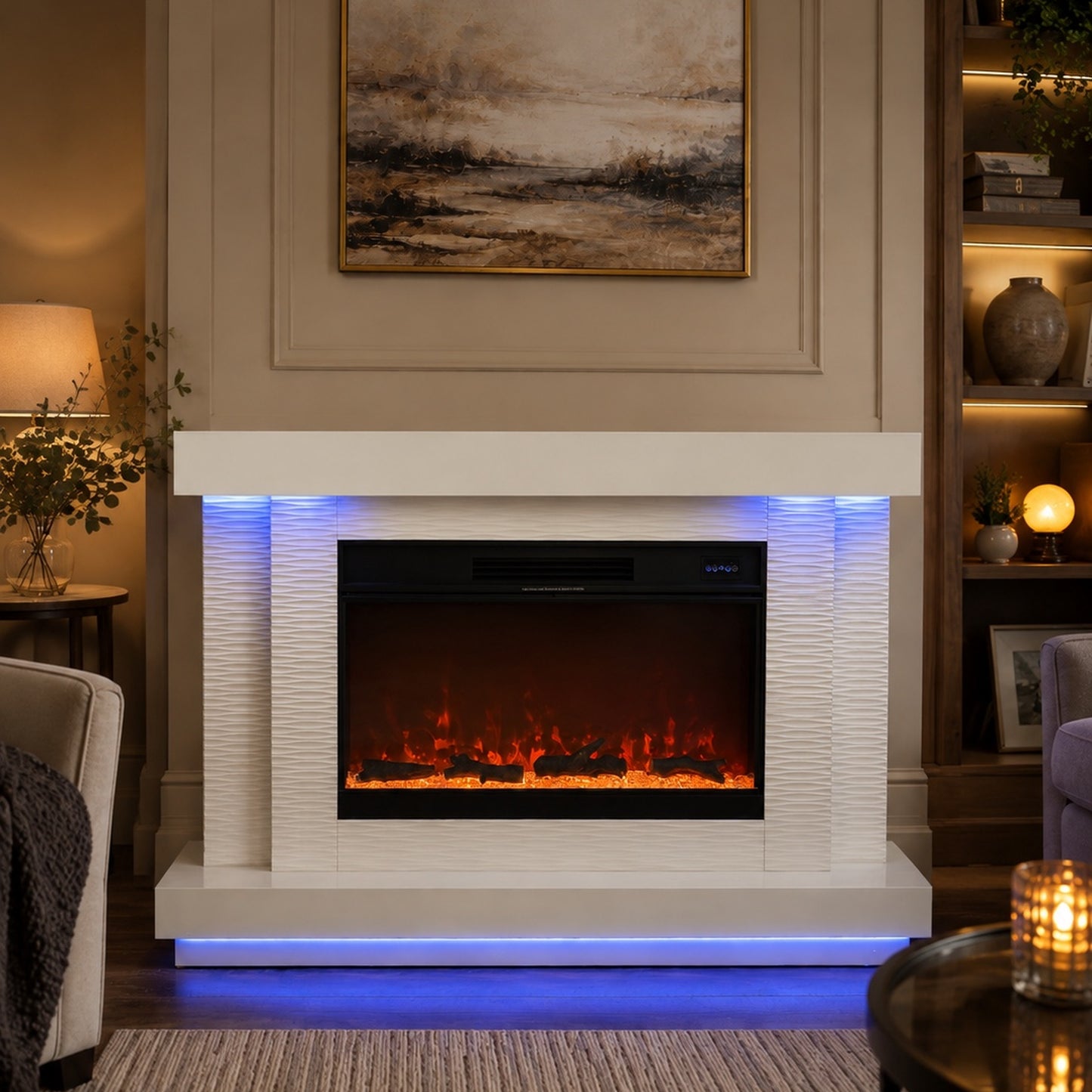 Phoenix Large Fireplace - White