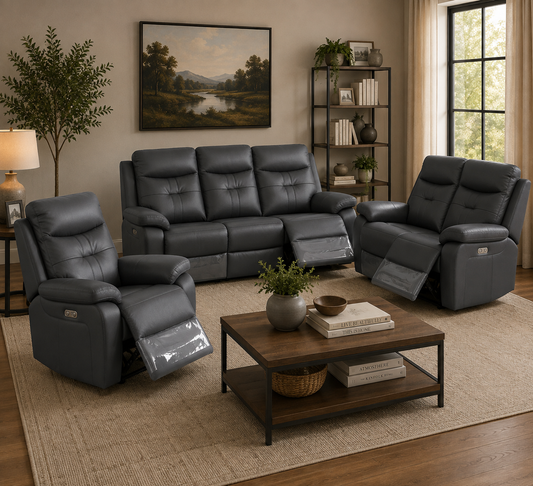 Lorenzo Sofa Sets - Charcoal