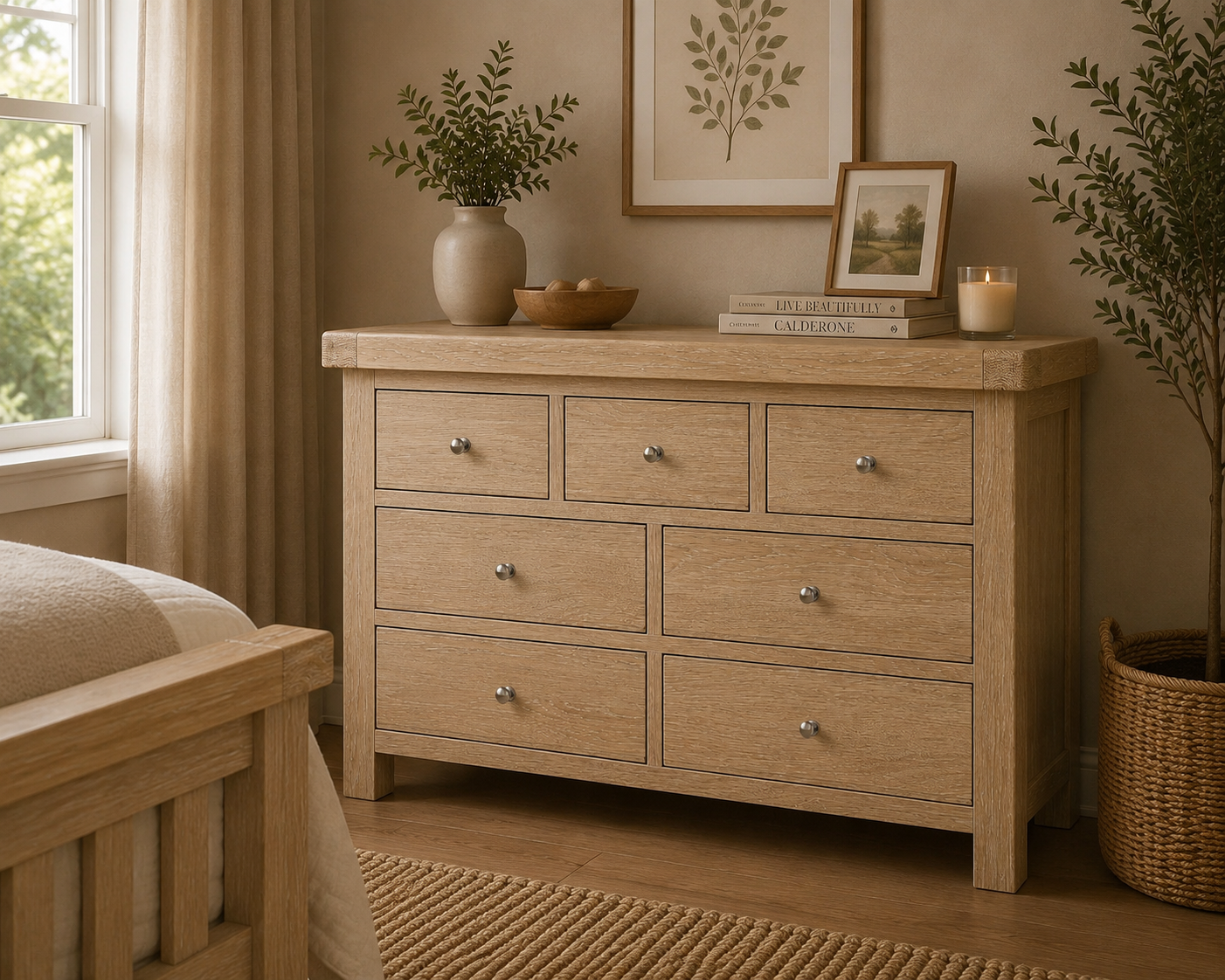 Toronto Seven Drawer Chest - White Wash