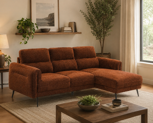 Oakley Chaise End Sofa - Rust