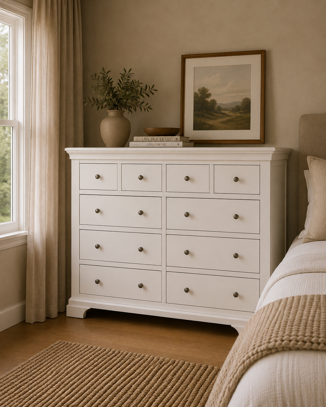 Bergen Four Over Six Chest - White