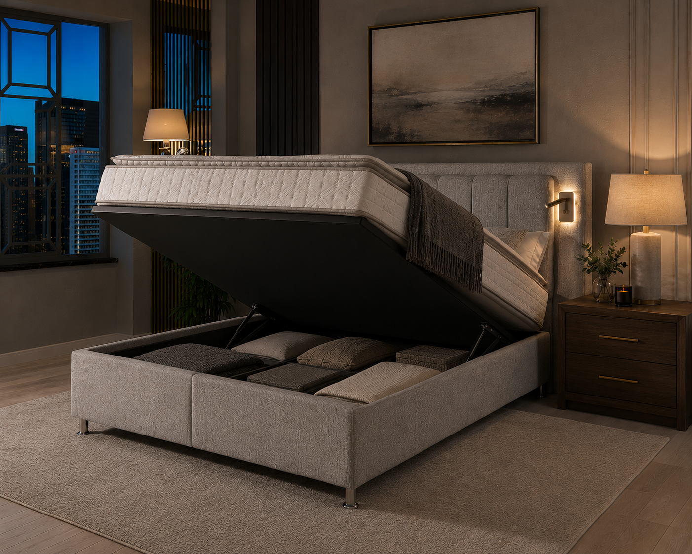 Ferro Ottoman Bed - Grey