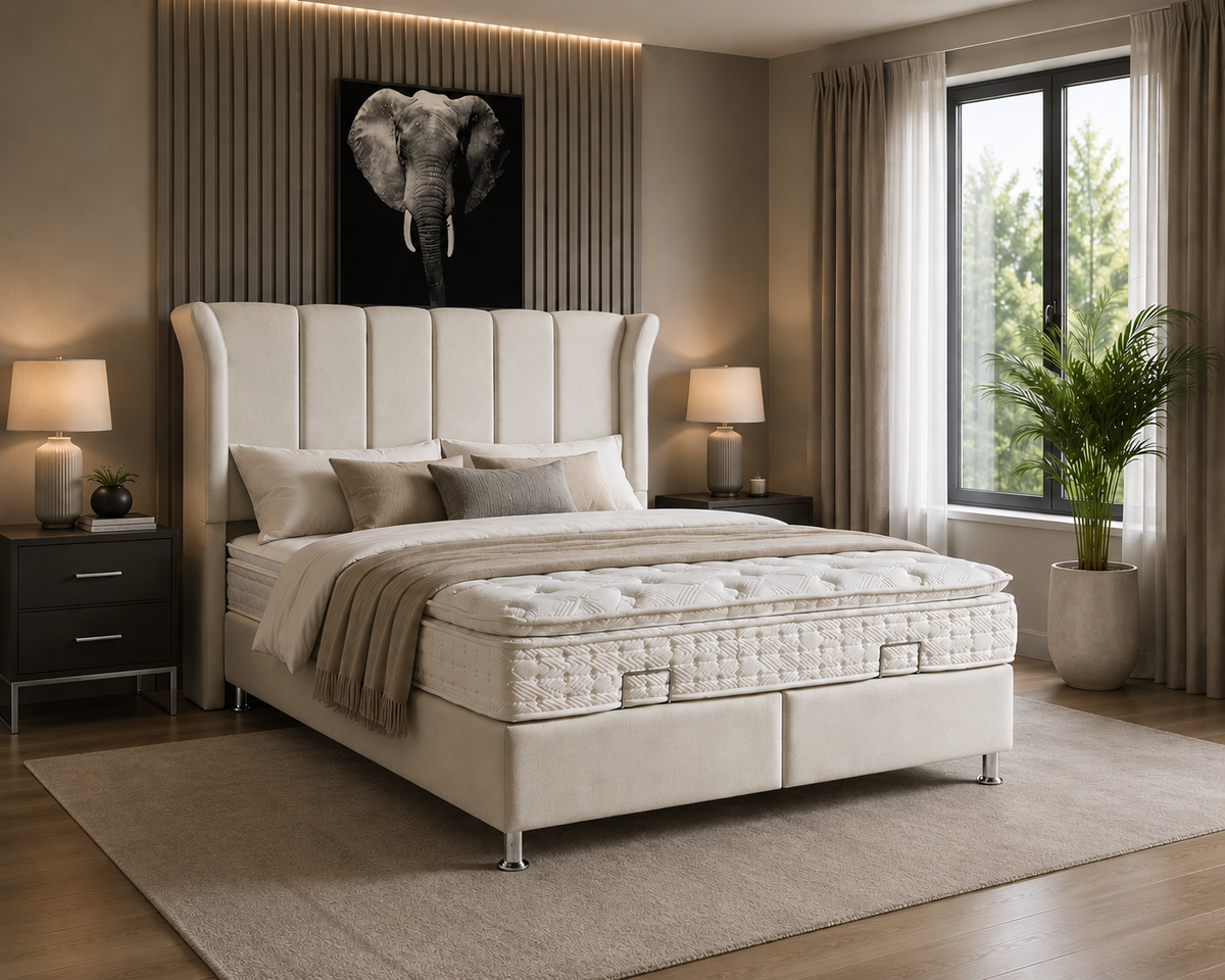 Amelia Ottoman Bed Frame - Natural Linen