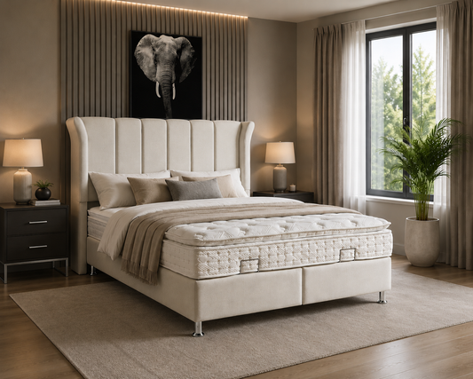 Amelia Ottoman Bed Frame - Natural Linen