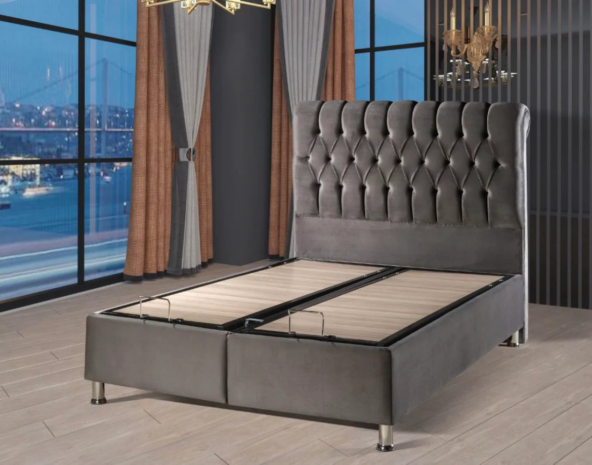 Bella Ottoman Bed Frame - Grey