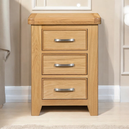 Modern Chunky Oak Bedside Locker