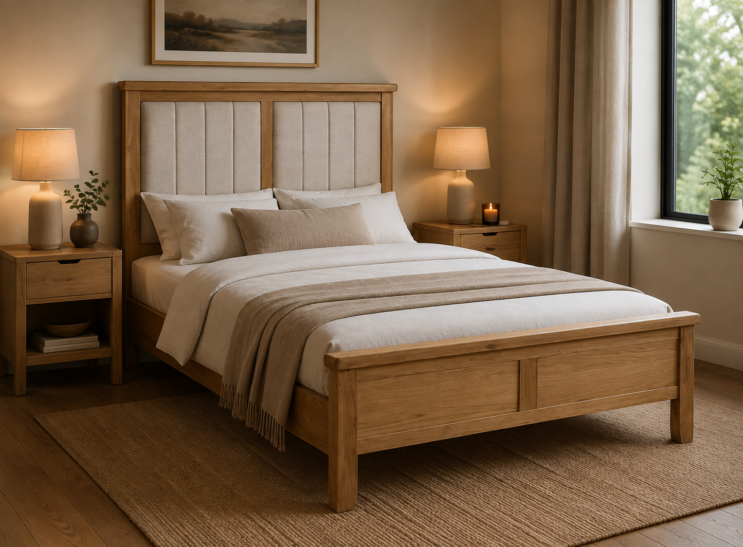 Heritage Oak Bed Frame - Oak (2x Size Options)