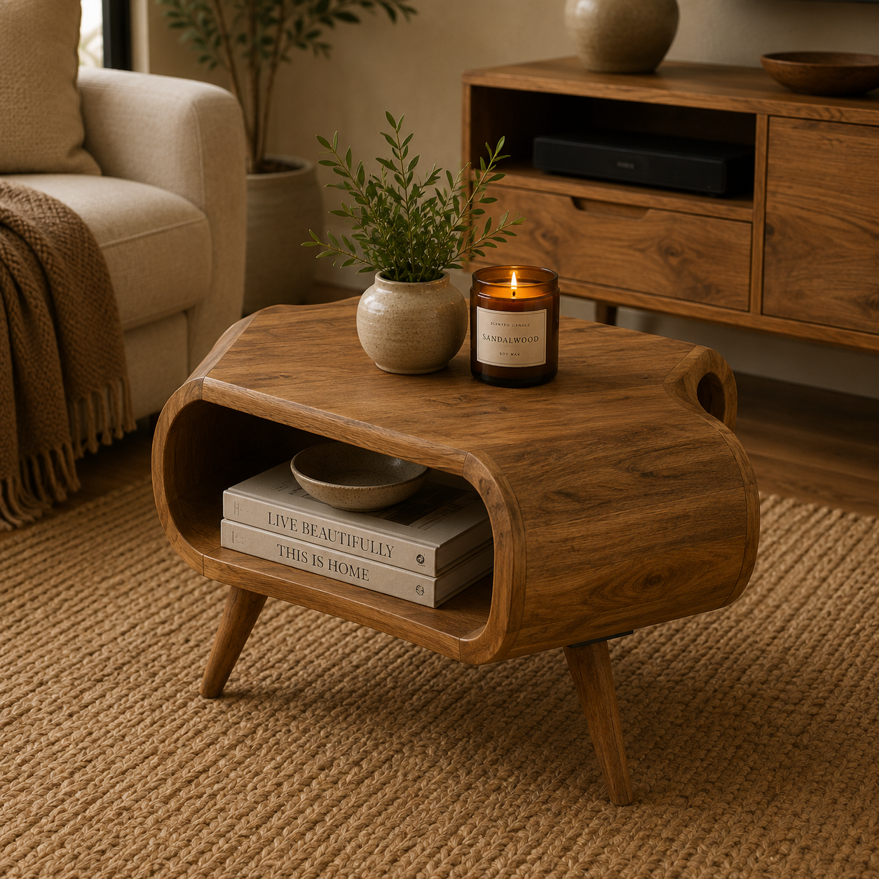 Surya Small Coffee Table - Mango Wood