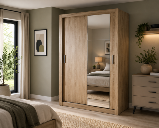 Copenhagen 1.5m Sliding Wardrobe - Oak