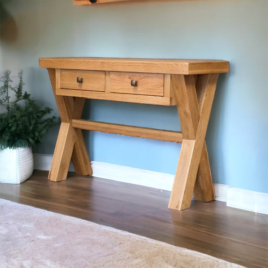Albany X Solid Oak Console Table