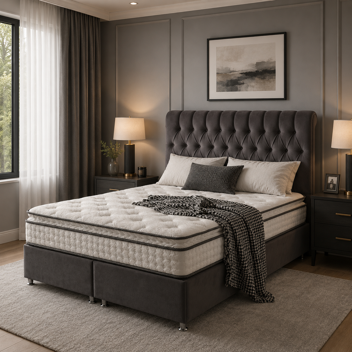 Bella Ottoman Bed Frame - Grey