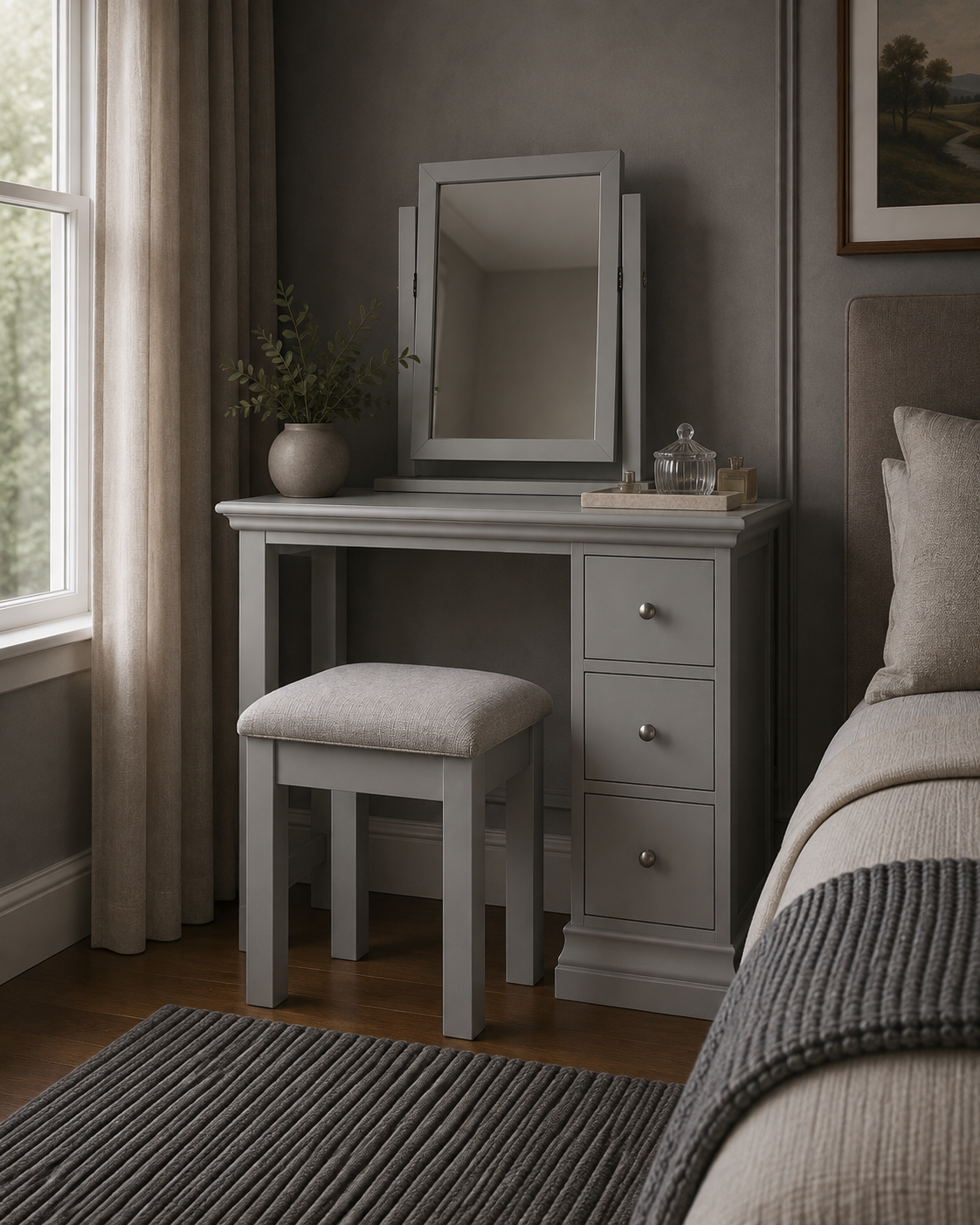 Bergen Dressing Table Set - Pebble Grey