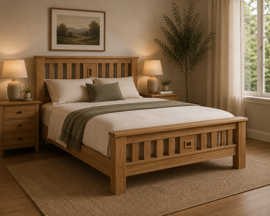 Modern Chunky Oak Bed Frame