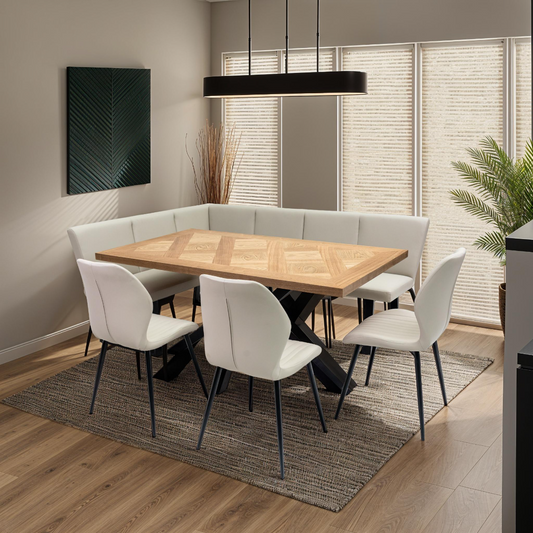 Hugo Corner Dining Set - Cream