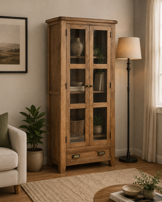 Dorset Display Cabinet - Smoked Oak