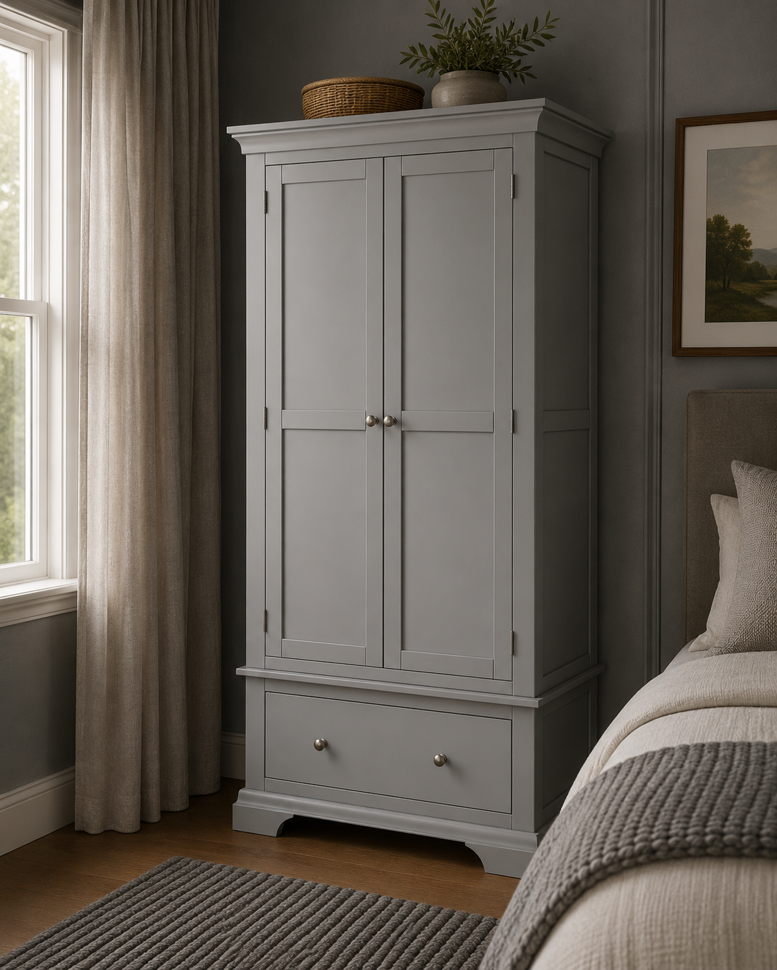 Bergen Double Wardrobe - Pebble Grey