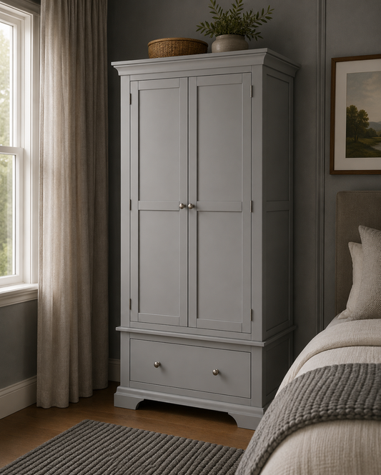 Bergen Double Wardrobe - Pebble Grey