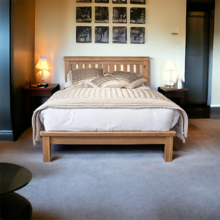 Manhattan Bed Frame - Oak (Size Options)