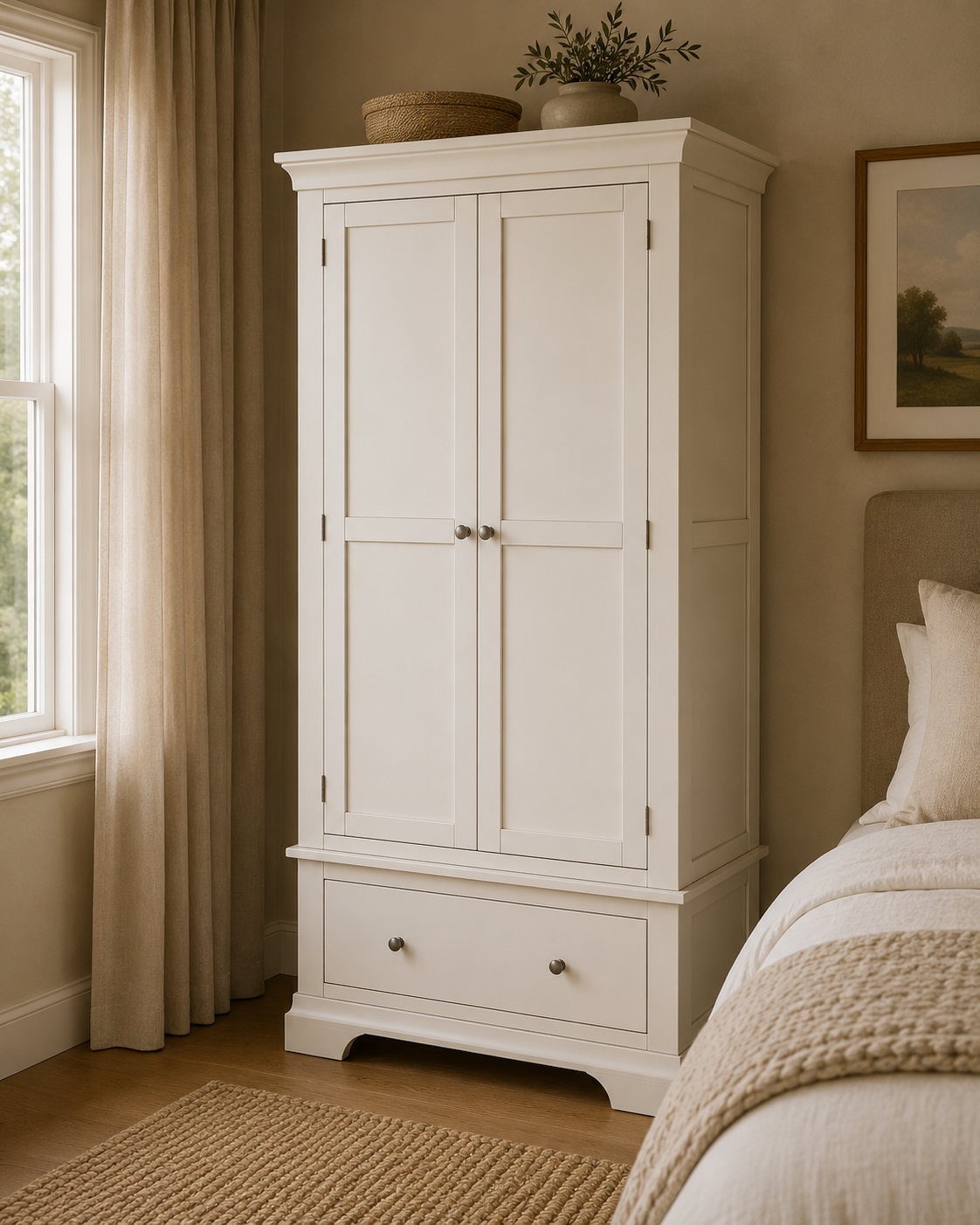 Bergen Double Wardrobe - White