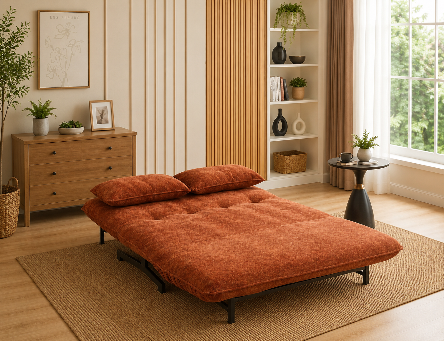Tyler Double Sofa Bed - Rust