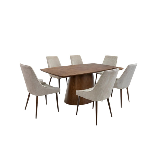 Emory 1.8m Dining Set - Chestnut