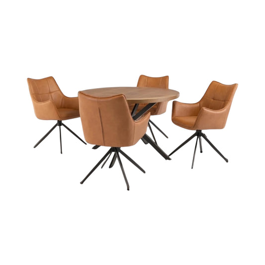 Belgrade Round Dining Set - Oak