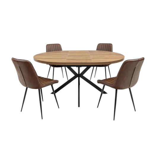 Panama 1.2m Extending Dining Set - Dark Oak