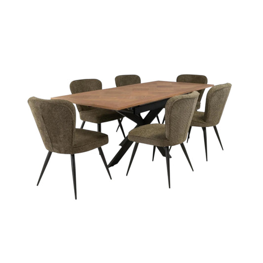 Belgrade 1.6m Extending Dining Set - Medium Oak