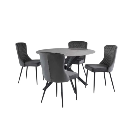 Talos 1.2m Round Dining Set - Grey