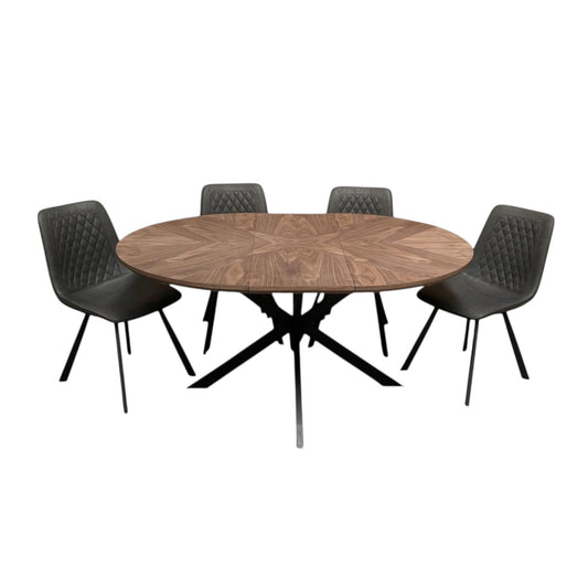 Henrik 1.2m Round Extending Dining Table - Walnut