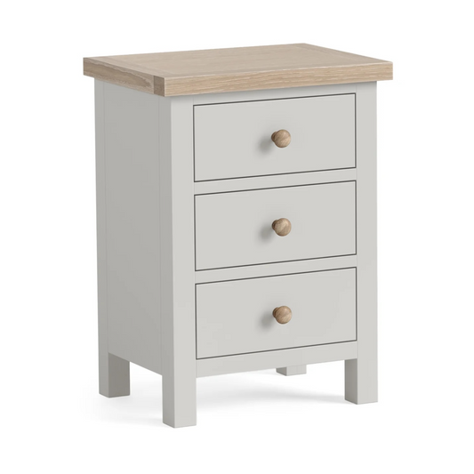 Country Oak Bedside Locker -  Grey & Oak
