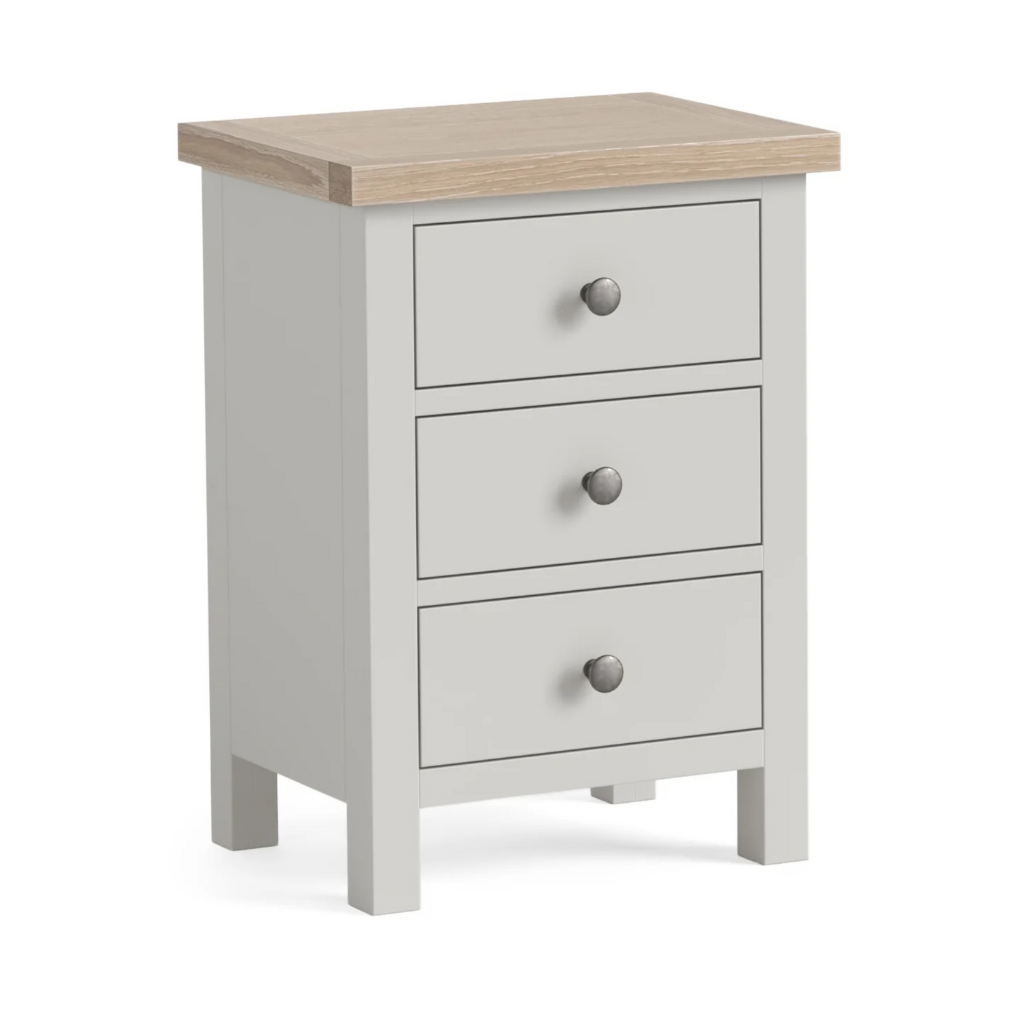 Country Oak Bedside Locker -  Grey & Oak