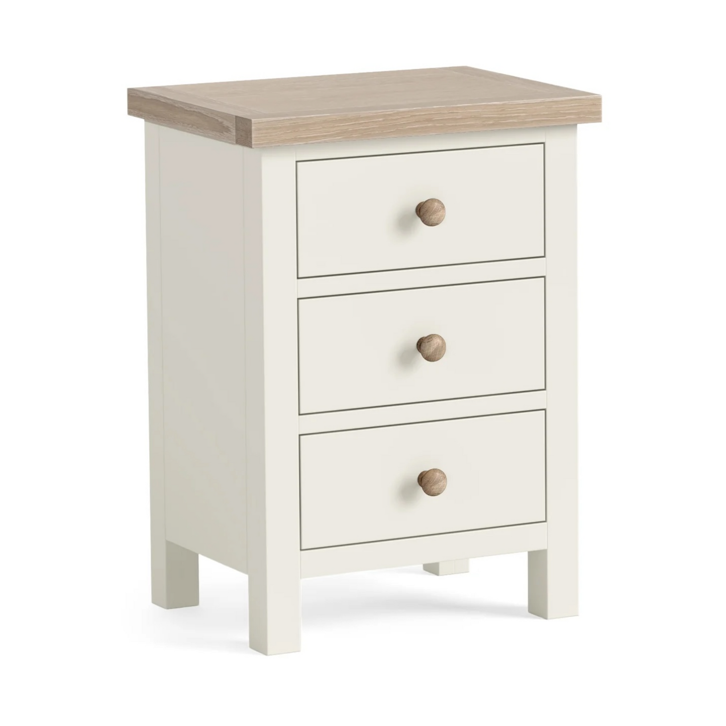 Country Oak Bedside Locker - Coconut Milk & Oak