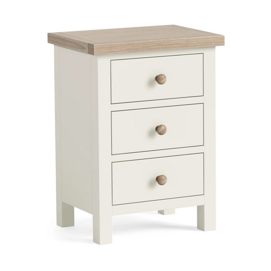 Country Oak Bedside Locker - Coconut Milk & Oak