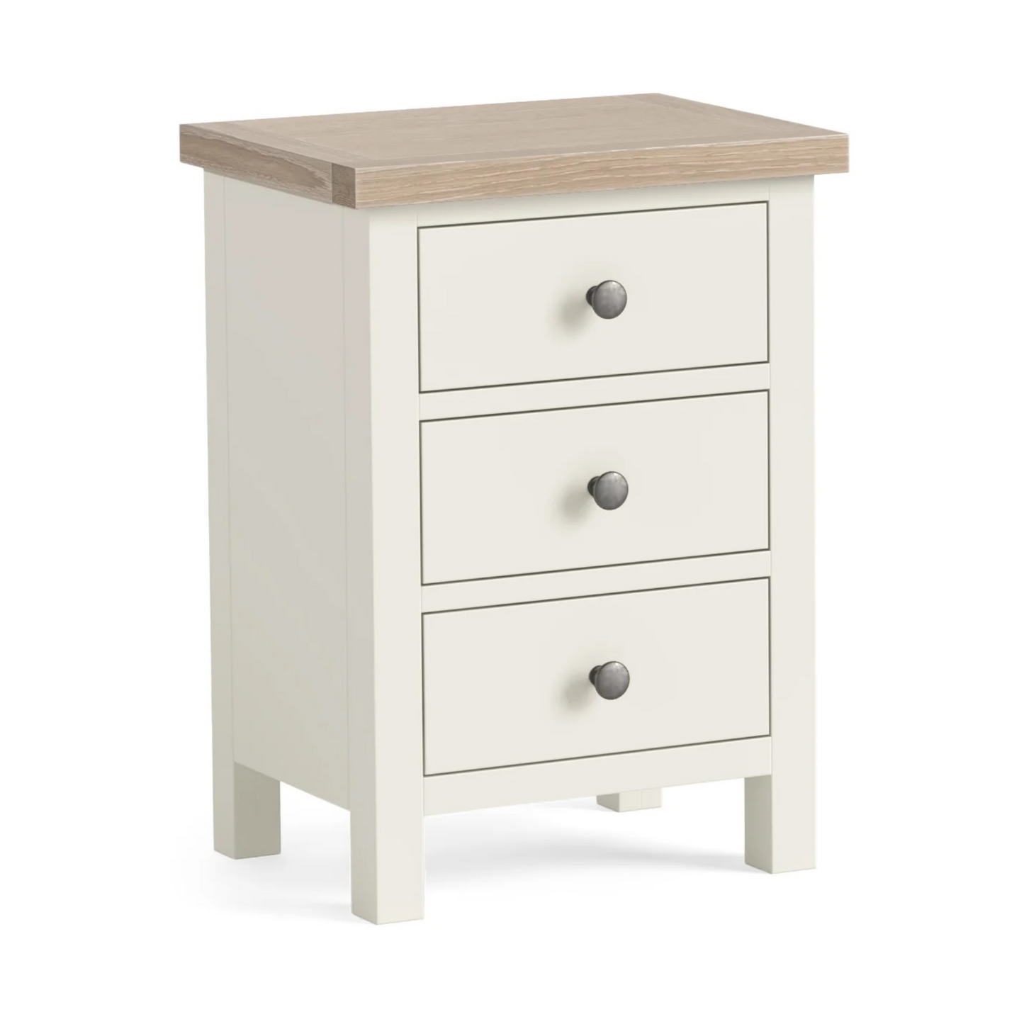 Country Oak Bedside Locker - Coconut Milk & Oak