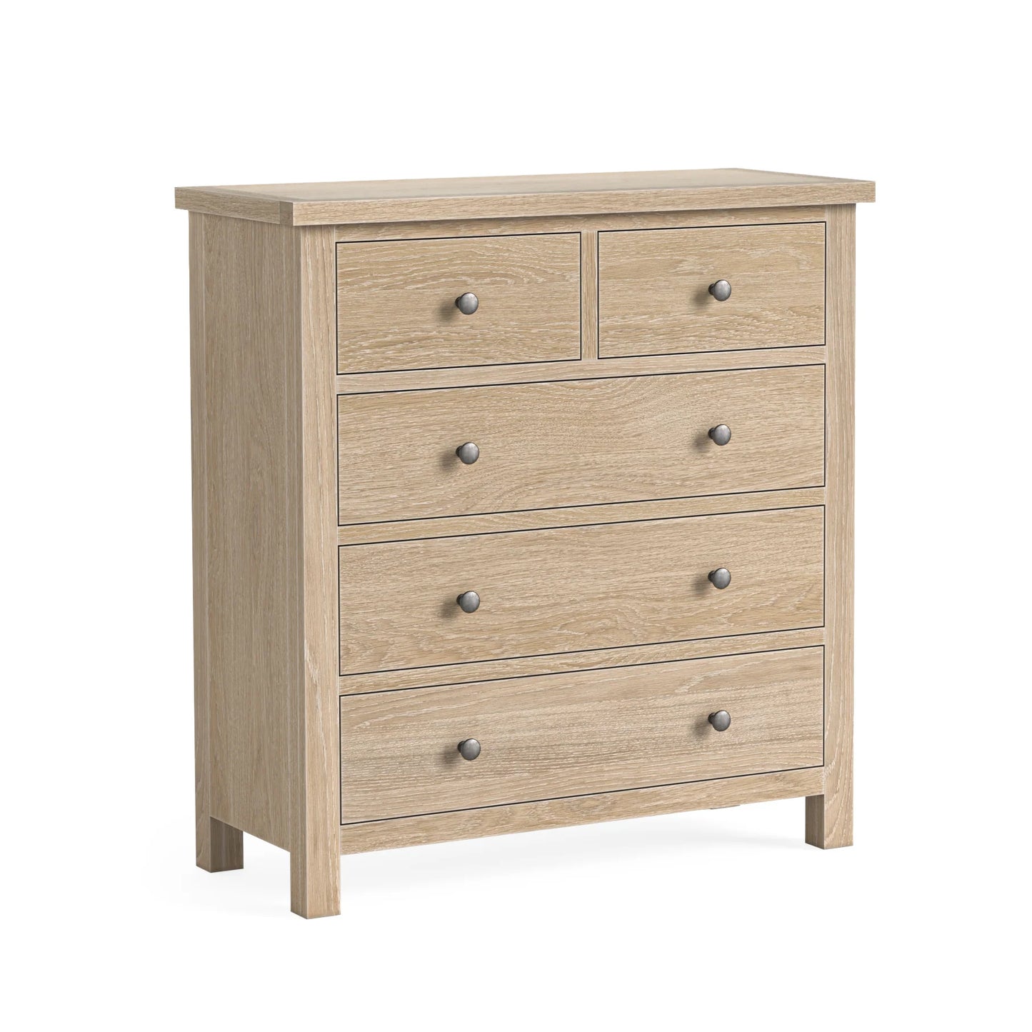 Country Oak Five Drawer Chest - Oak