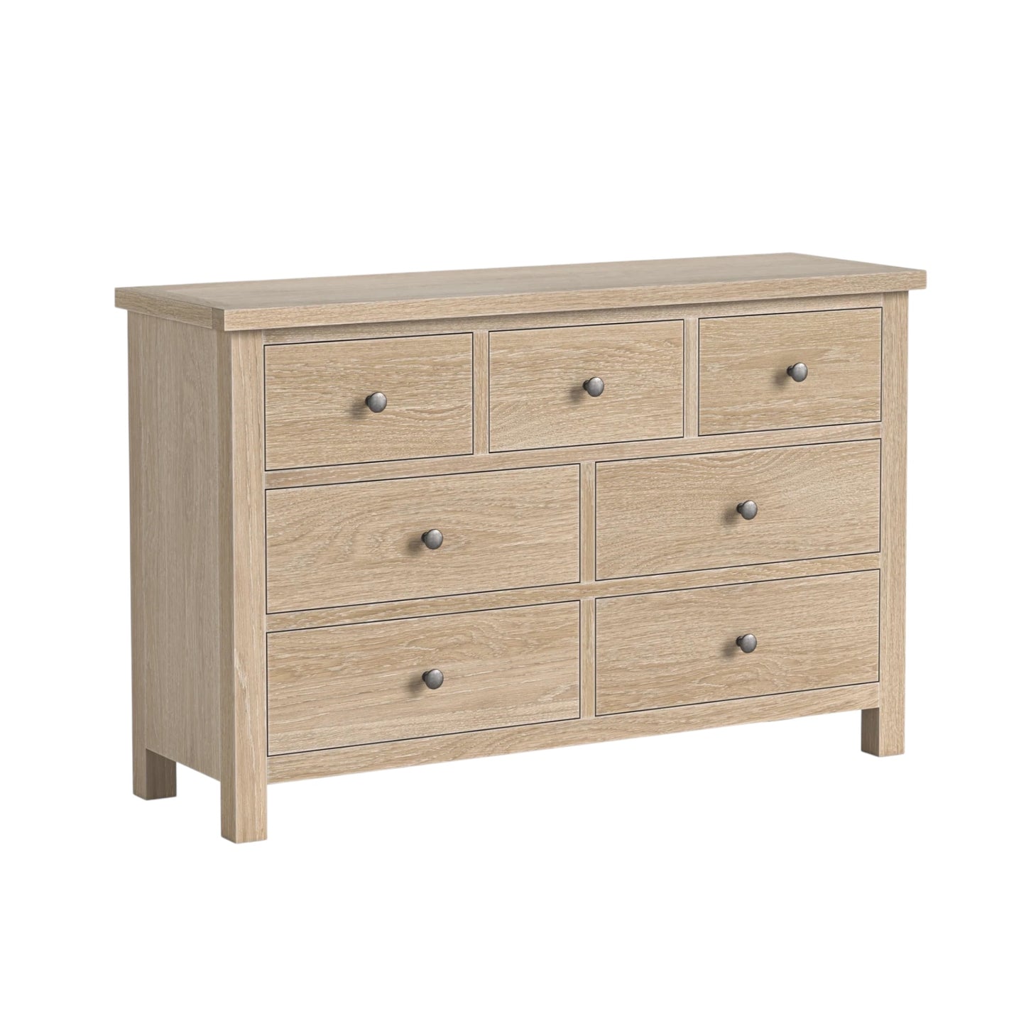 Country Oak Seven Drawer Chest - Oak