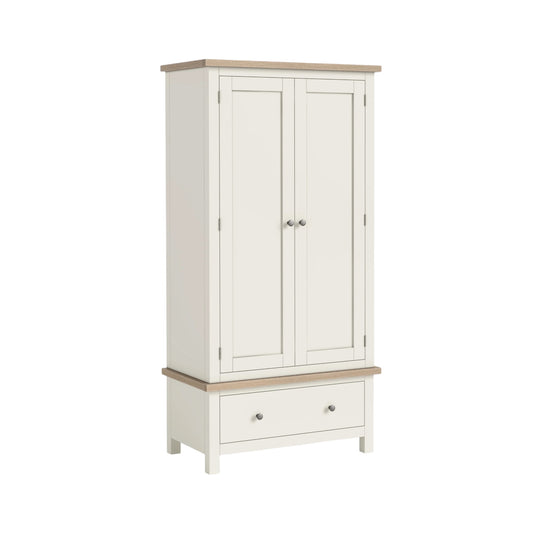 Country Oak Double Wardrobe - Coconut Milk & Oak
