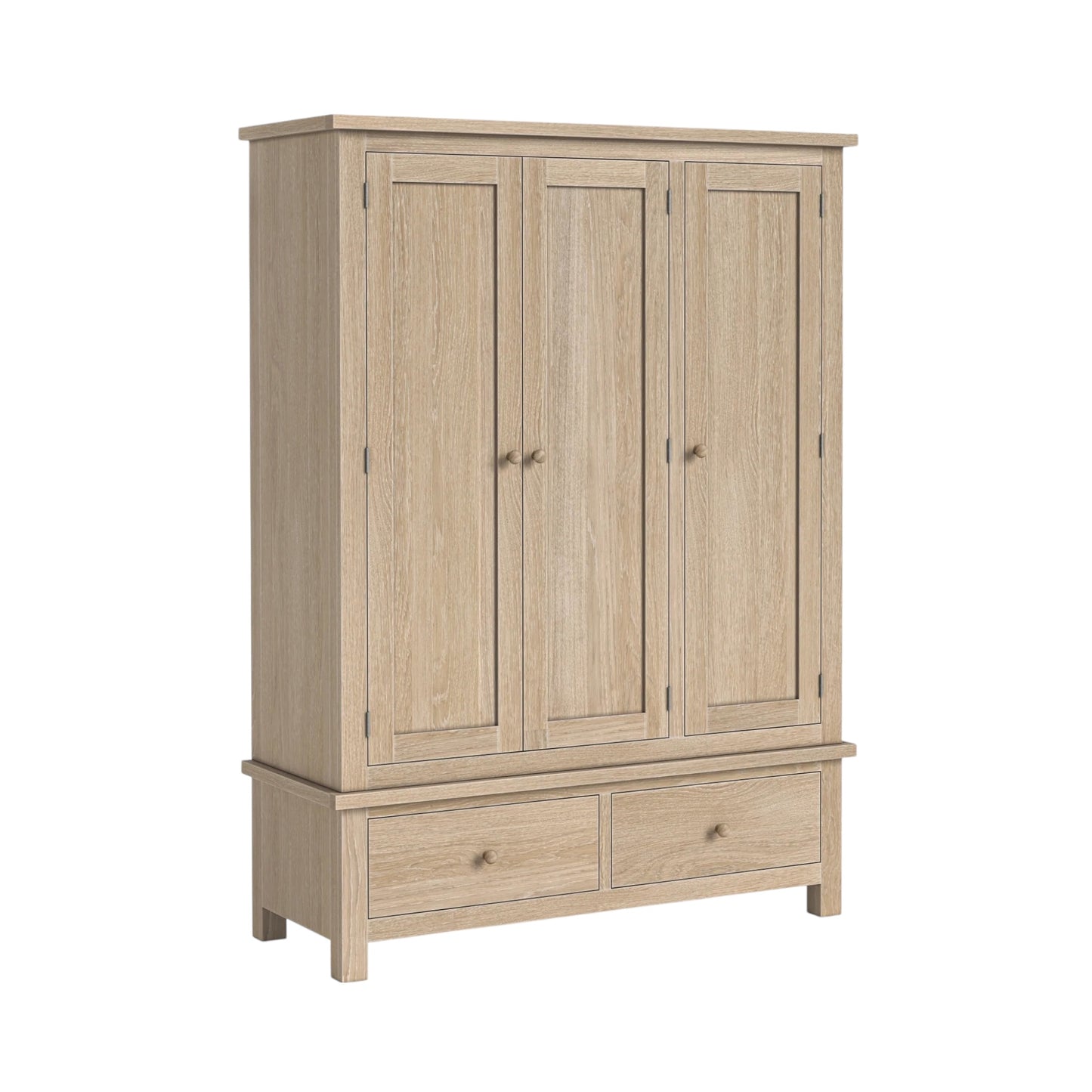 Country Oak Triple Wardrobe - Oak