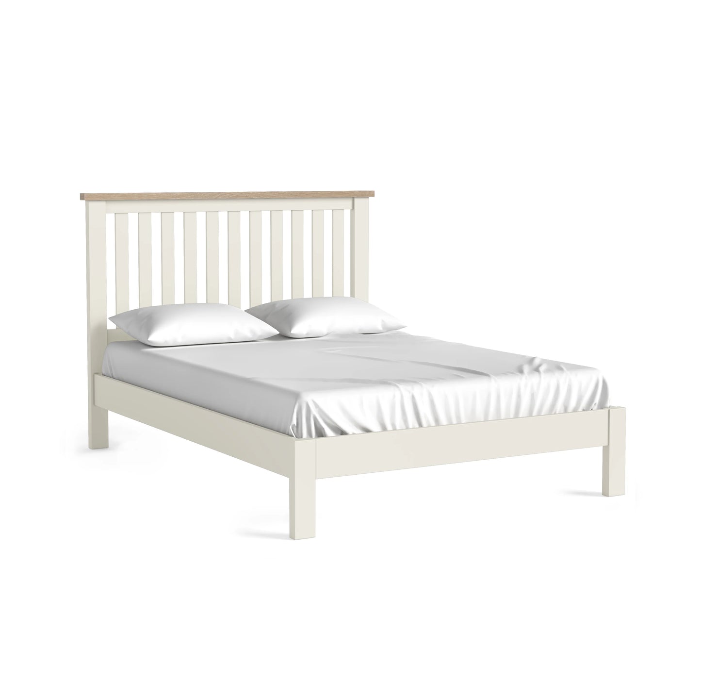 Country Oak Bed Frame - Coconut Milk & Oak (Size Options)