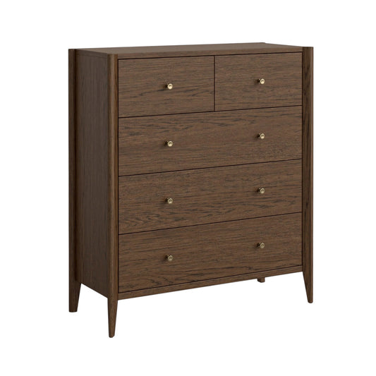Paris Five Drawer Chest - Dark Oak