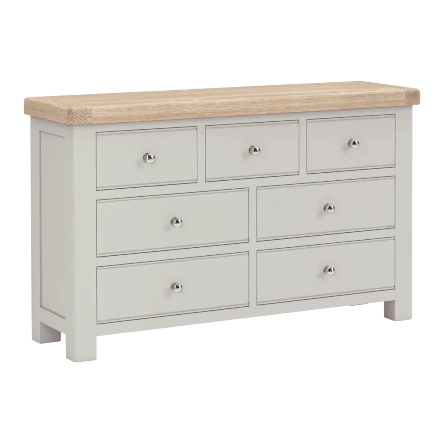 Toronto Seven Drawer Chest - Stone Grey & Oak