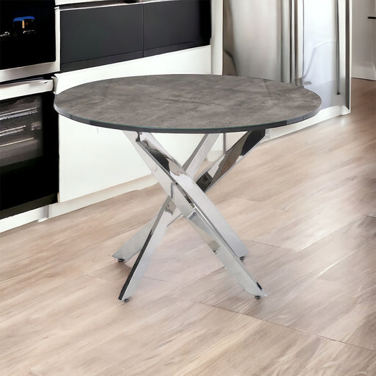 Carlow 107cm  Round Dining Table - Charcoal