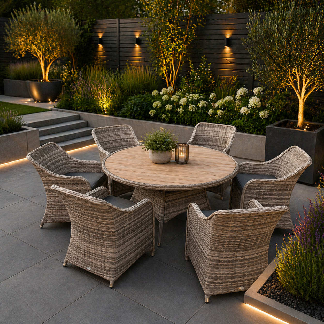 Valencia Round Rattan Dining Set (Pre Order Due 5/6/25)