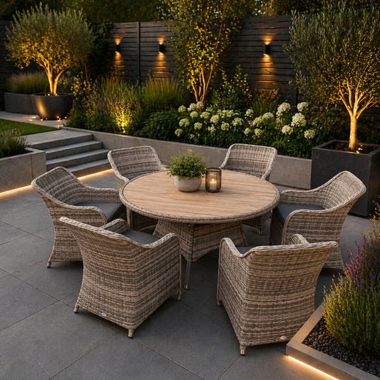 Valencia Round Rattan Dining Set (Pre Order Due 5/6/25)