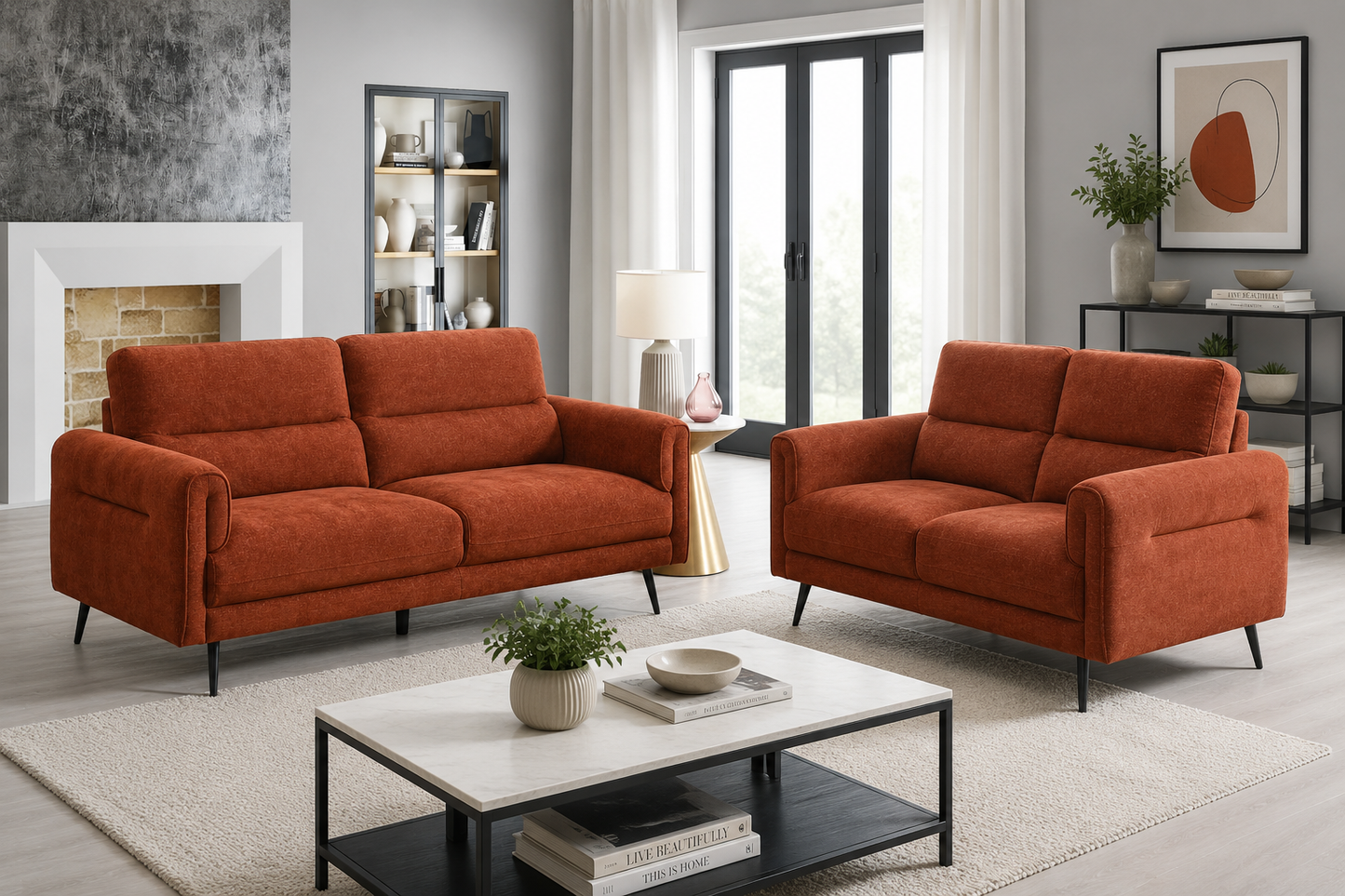 Oakley Sofa Sets - Rust